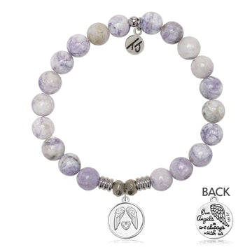 Purple Turquoise Gemstone Bracelet with Guardian Sterling Silver Charm